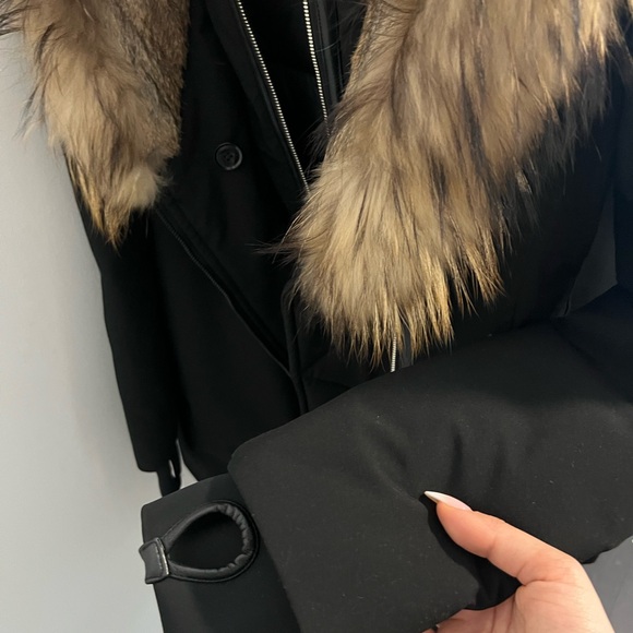 RUDSAK Black Ski Jacket with Tan Fur Collar - Picture 3 of 5